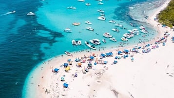 Sun-loungers, beach towels