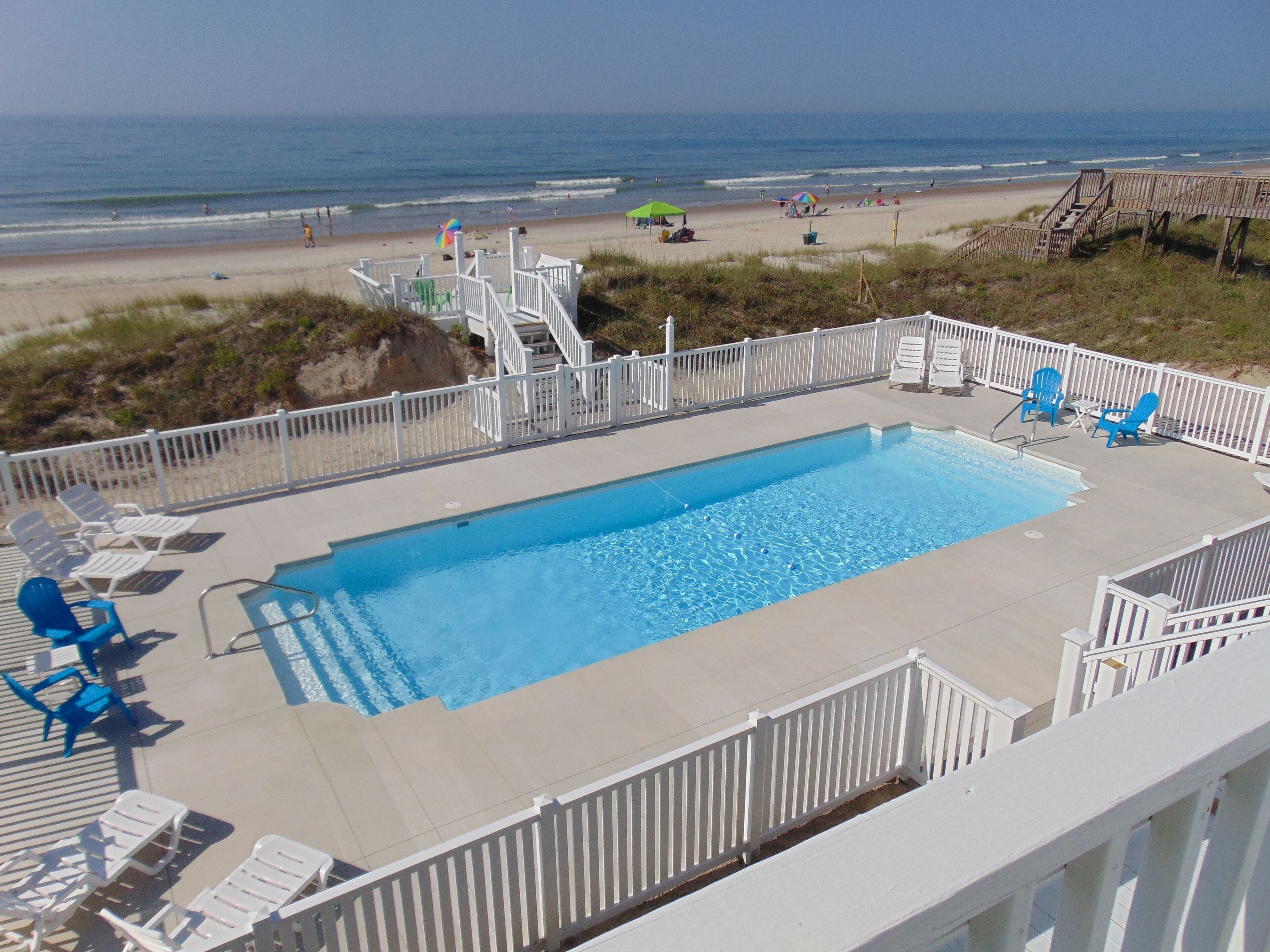 AUGUST 24 & 31 WKS REDUCED 50% OFF!  OCEANFRONT-LARGEST POOL ON EMERALD ISLE.   