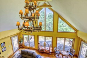 Smart TV, fireplace, video games, DVD player