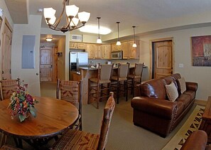 Smart TV, fireplace, DVD player, books