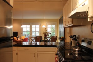 Fridge, microwave, dishwasher, coffee/tea maker