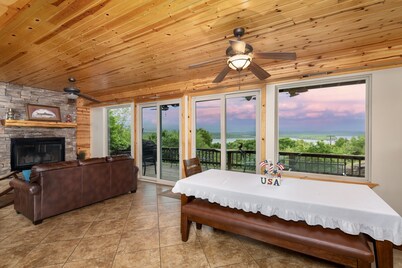 Spectacular Lake View, Luxury Cabin provides the perfect gathering place. 