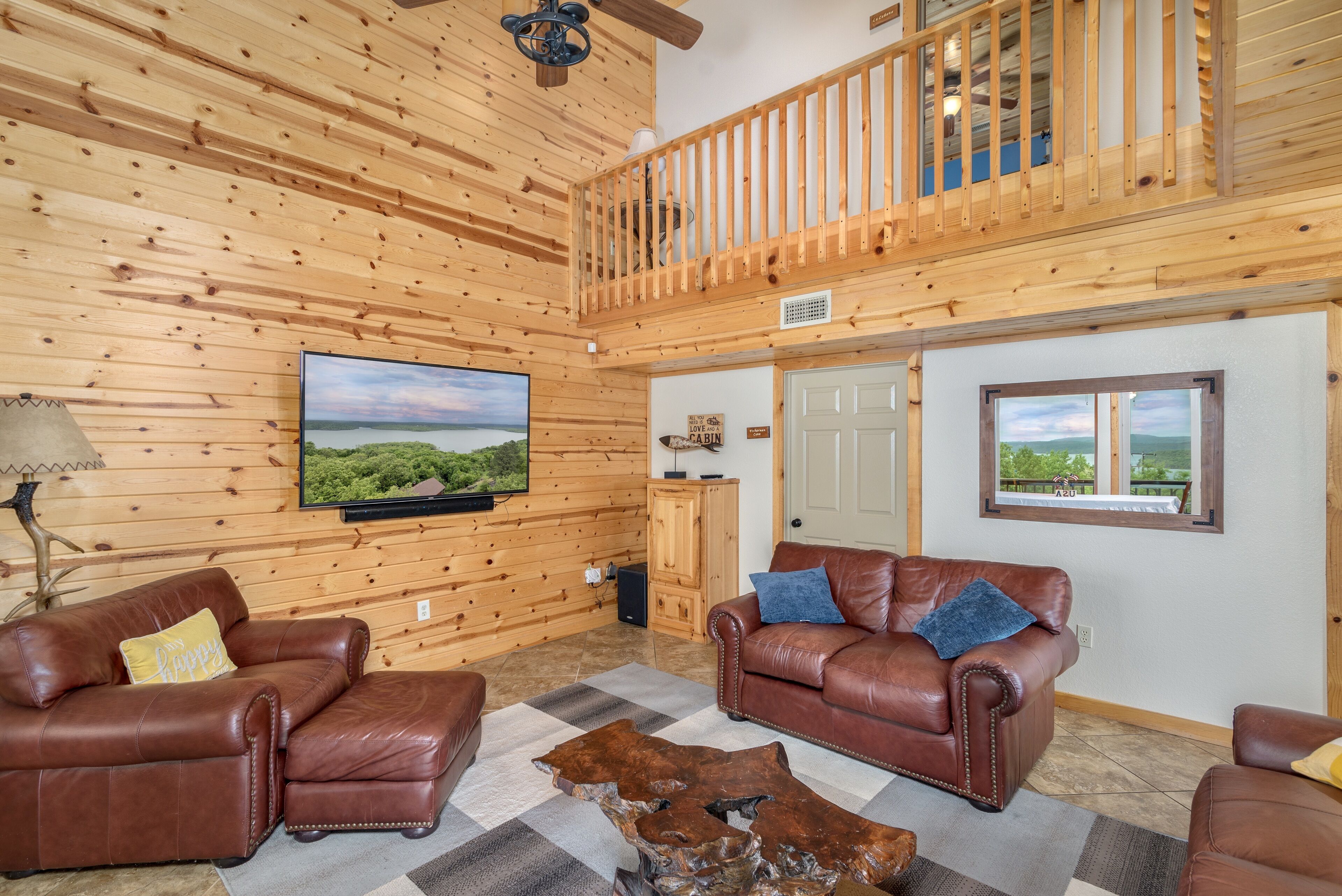 Spectacular Lake View, Luxury Cabin provides the perfect gathering place. 
