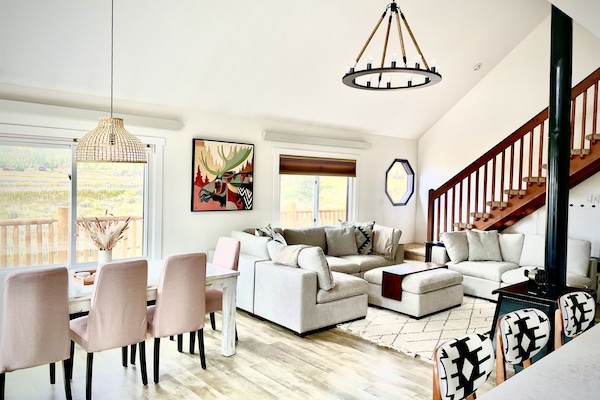 Living and Dining rooms viewed from the corner of the kitchen.