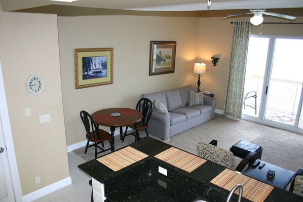 Smart TV, DVD player, books, video library