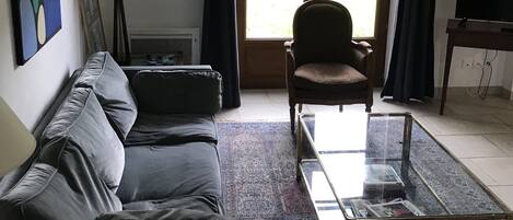 Téléviseur, table de ping-pong, livres