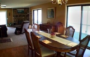 Dining room table seats eight