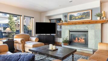 TV, fireplace, DVD player