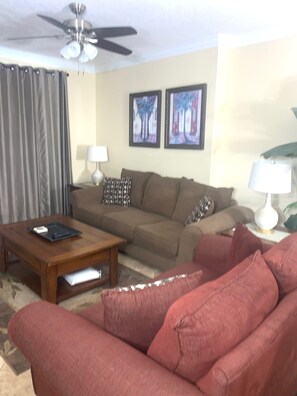 TV, DVD player, stereo