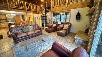 Smart TV, fireplace, DVD player, books