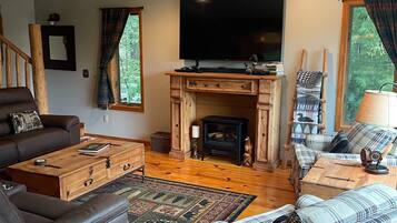 Smart TV, DVD player, books, video library