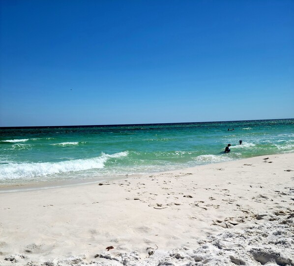 Enjoy a serene beach experience with access to turquoise waters and soft sandy shores.
