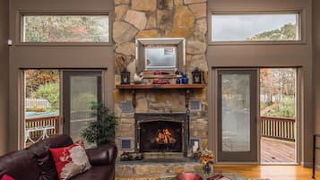 TV, fireplace, DVD player, ping pong