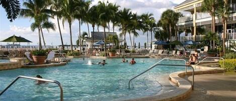 Outdoor pool, a heated pool