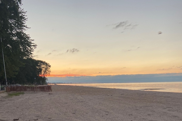 Private beach fire ring