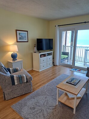 Smart TV, DVD player, books, video library