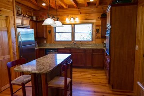 Fridge, microwave, oven, stovetop - Toccoa River Frontage With Year-Round Mountain Views (Suches)