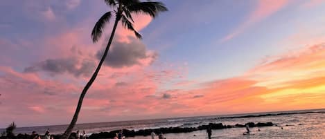 Beach nearby, sun loungers, beach towels
