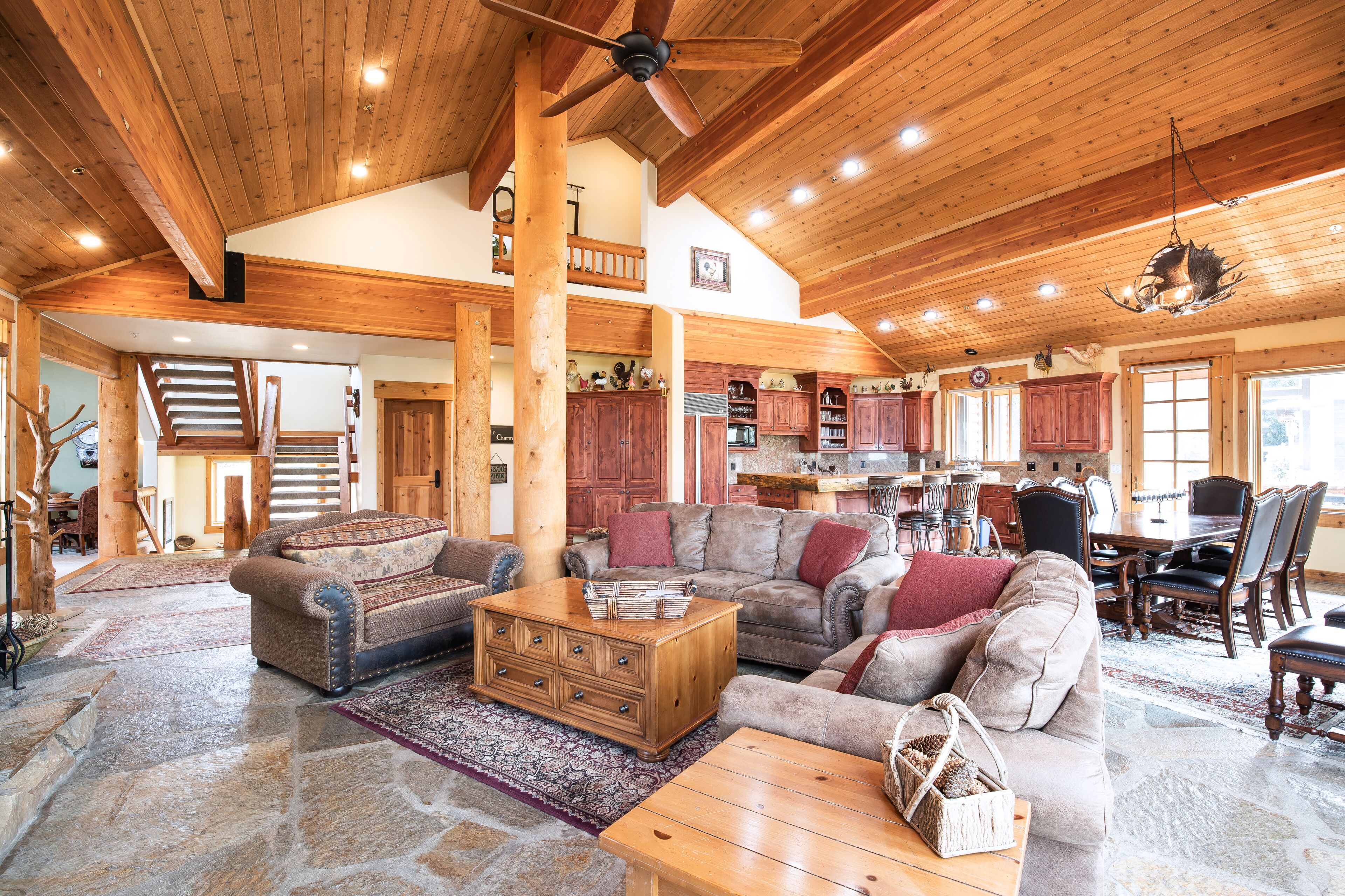 Smart TV, fireplace, video games, DVD player