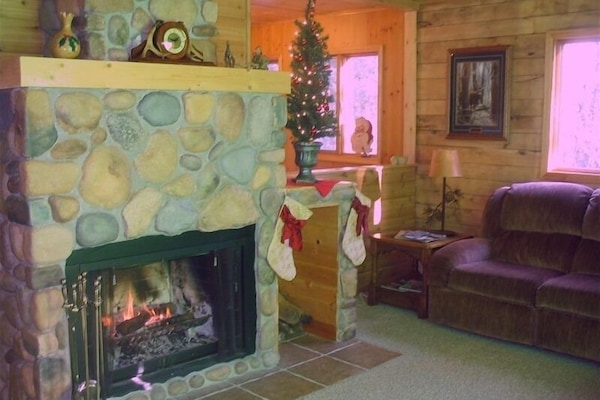 Livingroom with Wood Burning Fireplace
