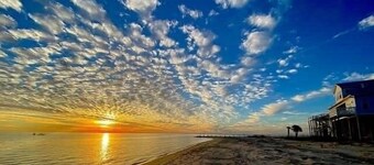 Enchanting Spacious Beach House With Hot Tub, Game Room, Tiki Bar & Fishing Dock