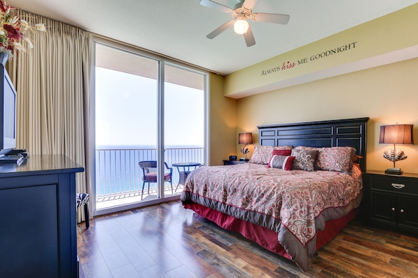 Large master. King size bed. 30 foot balcony