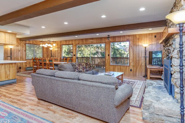 TV, fireplace, DVD player