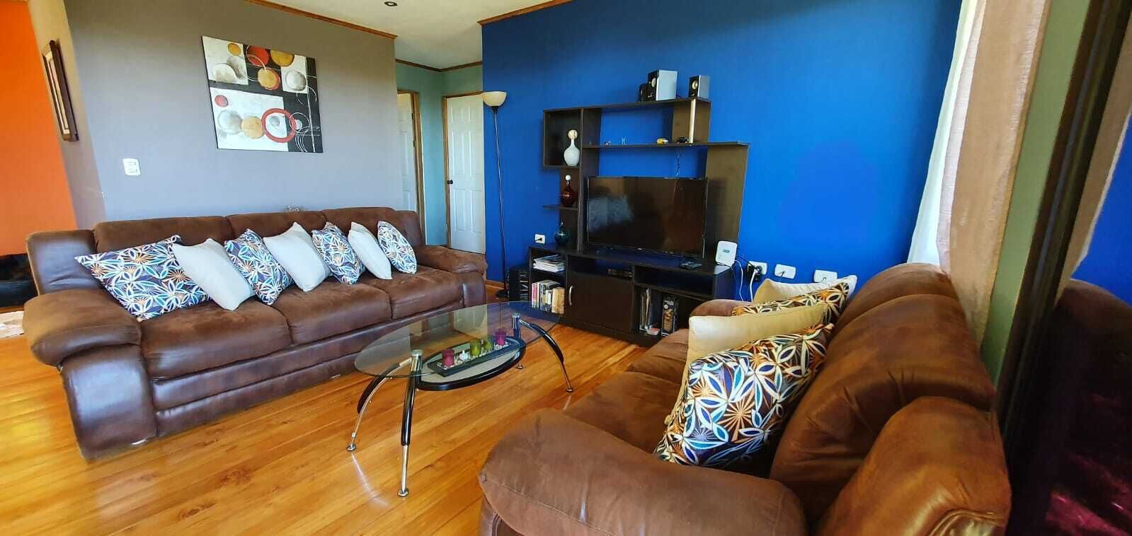 Televisión, chimenea y libros 