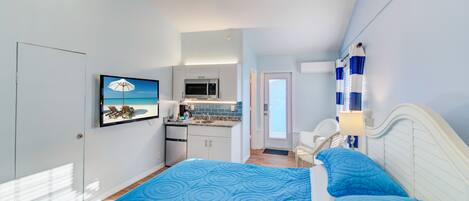 1 slaapkamer, een strijkplank/strijkijzer, wifi, beddengoed