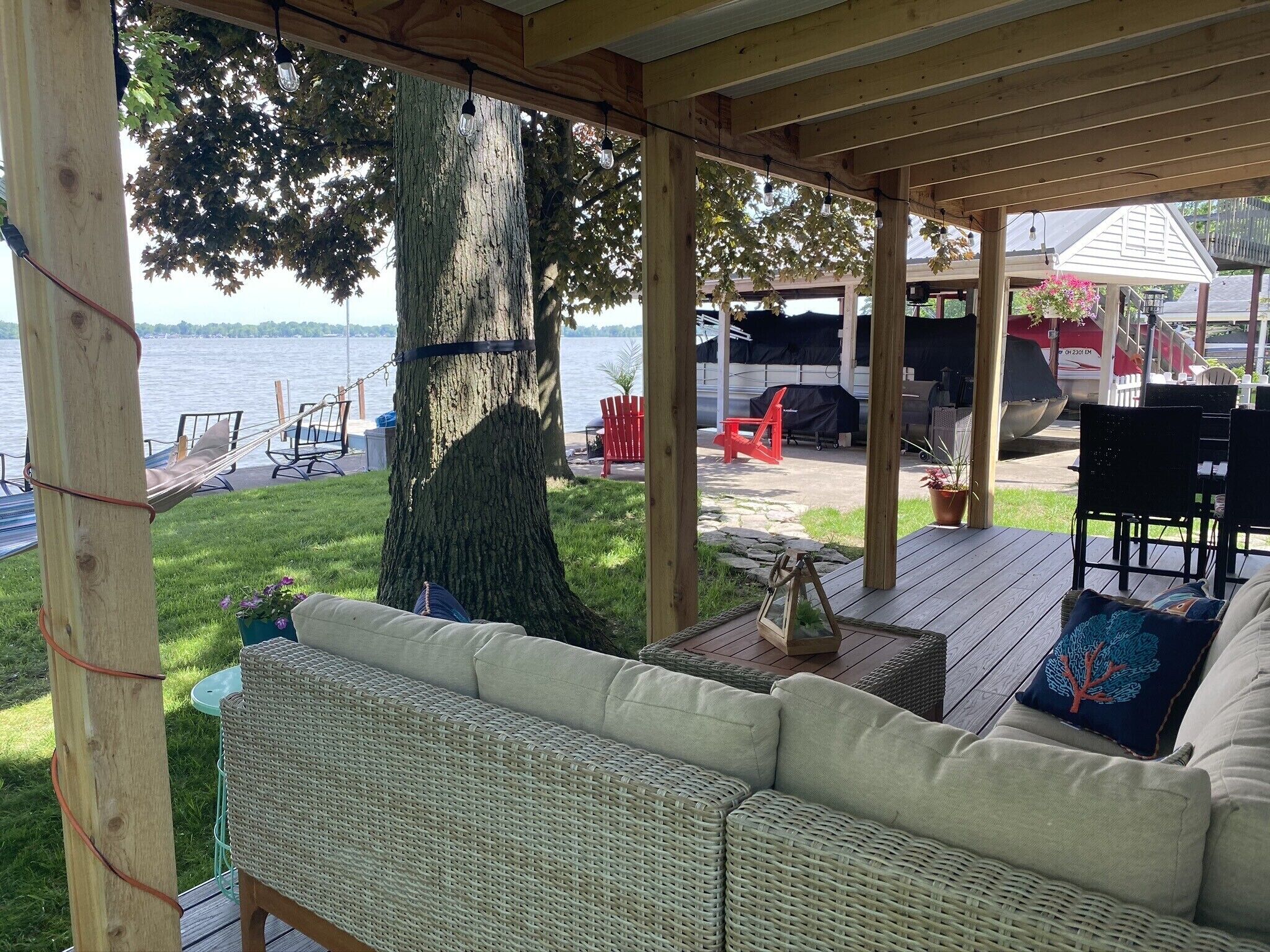 Additional view of the porch and it’s lake side view.