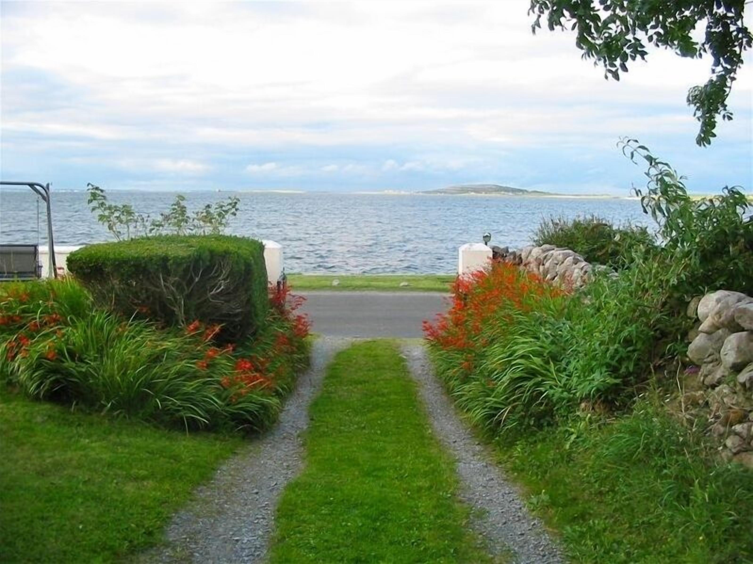 Looking down the drive to Galway Bay