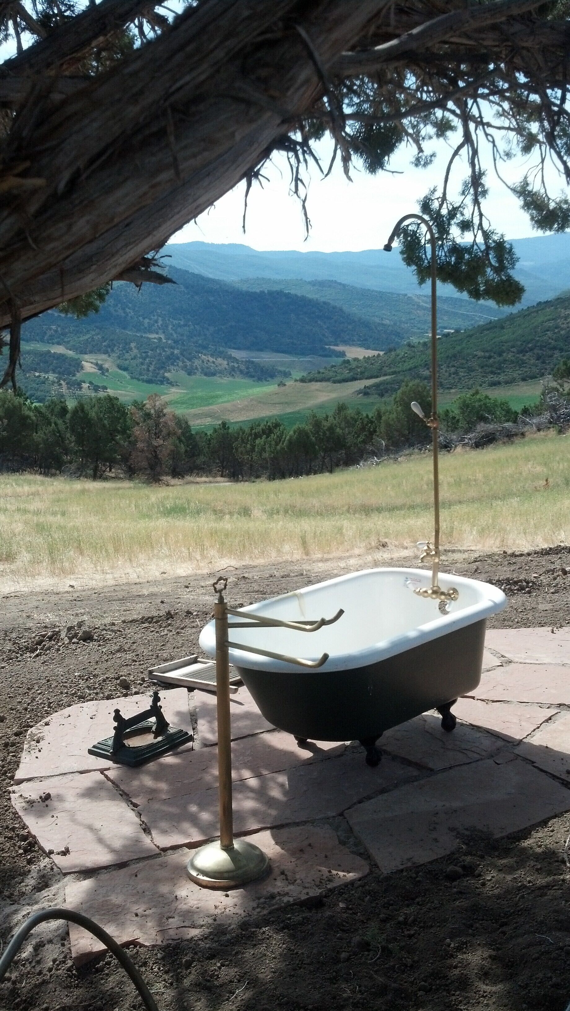 Outside bathing at it's best...