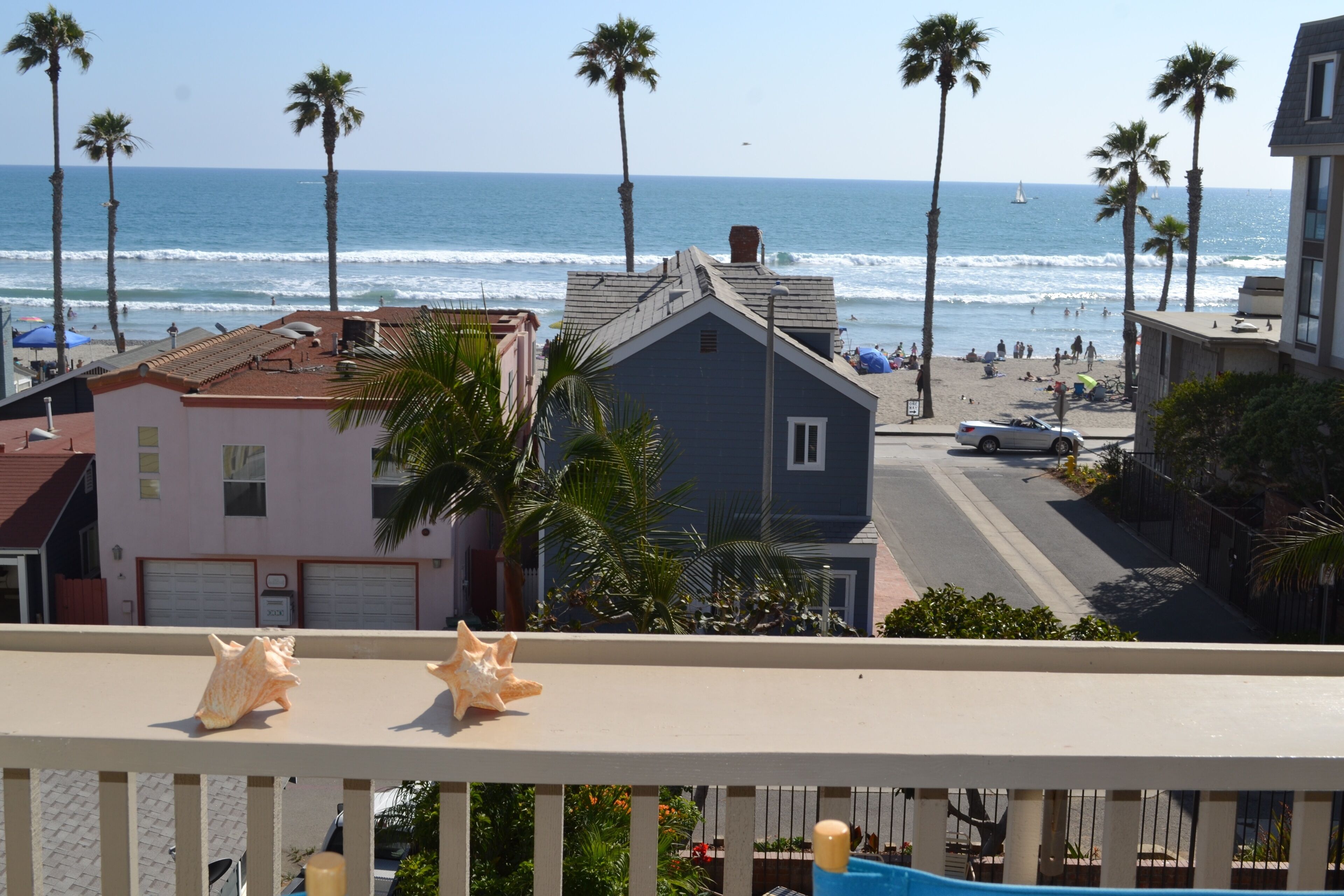 View from your living room straight forward.  No need to look around corners. 