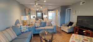 TV, DVD player, books