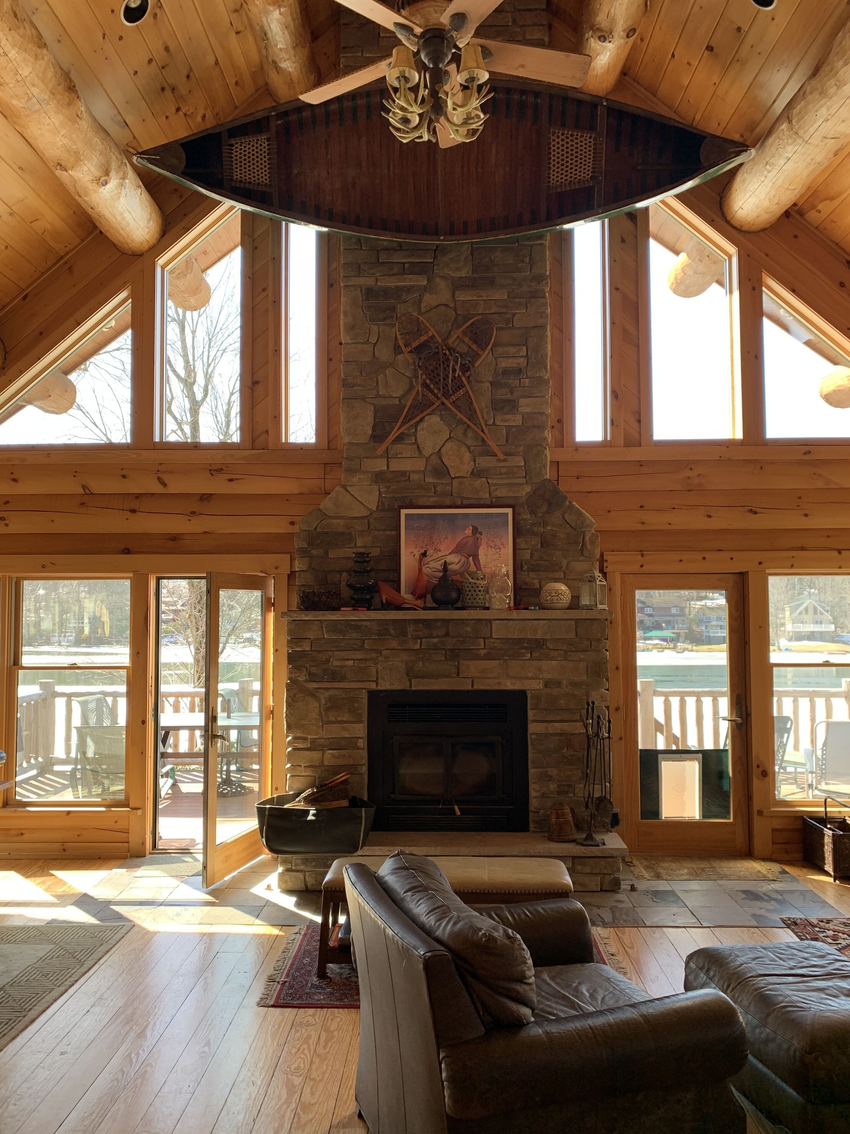 Lake Harmony Water Frnt, Large Cstm Blt Log Cabin,. Sleeps 15, Dock, Game Room