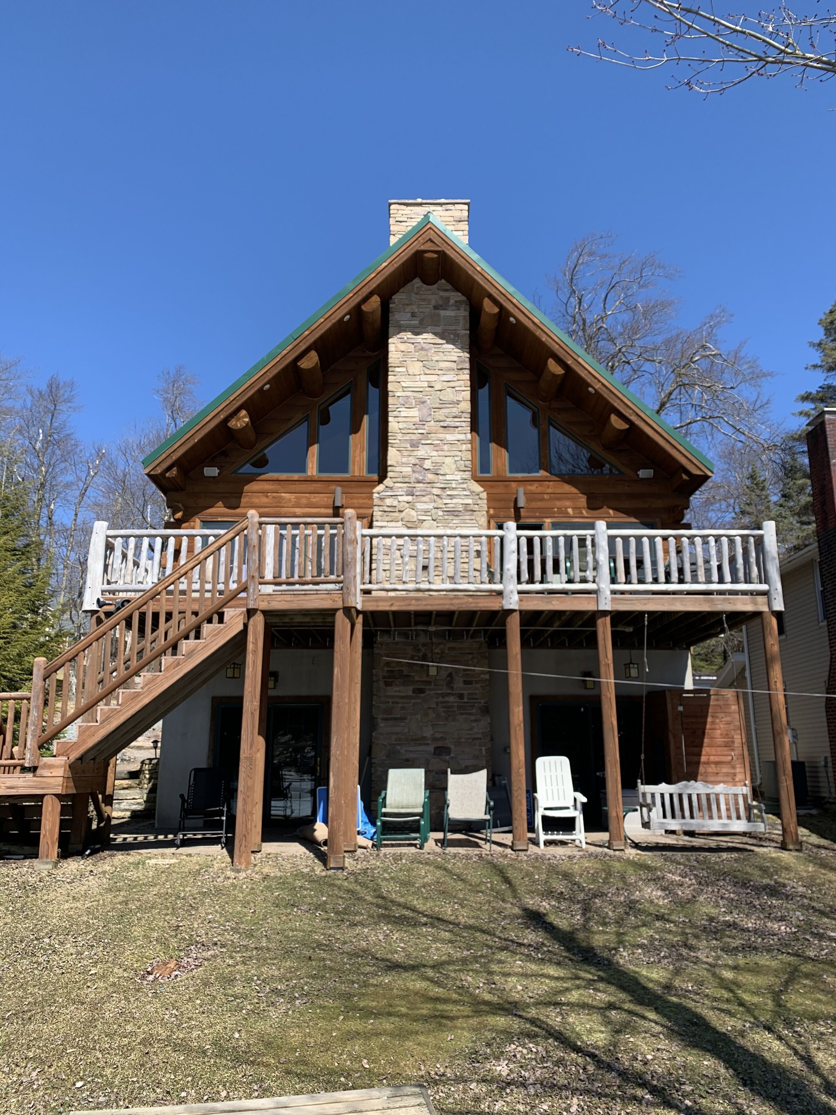 Lake Harmony Water Frnt, Large Cstm Blt Log Cabin,. Sleeps 15, Dock, Game Room