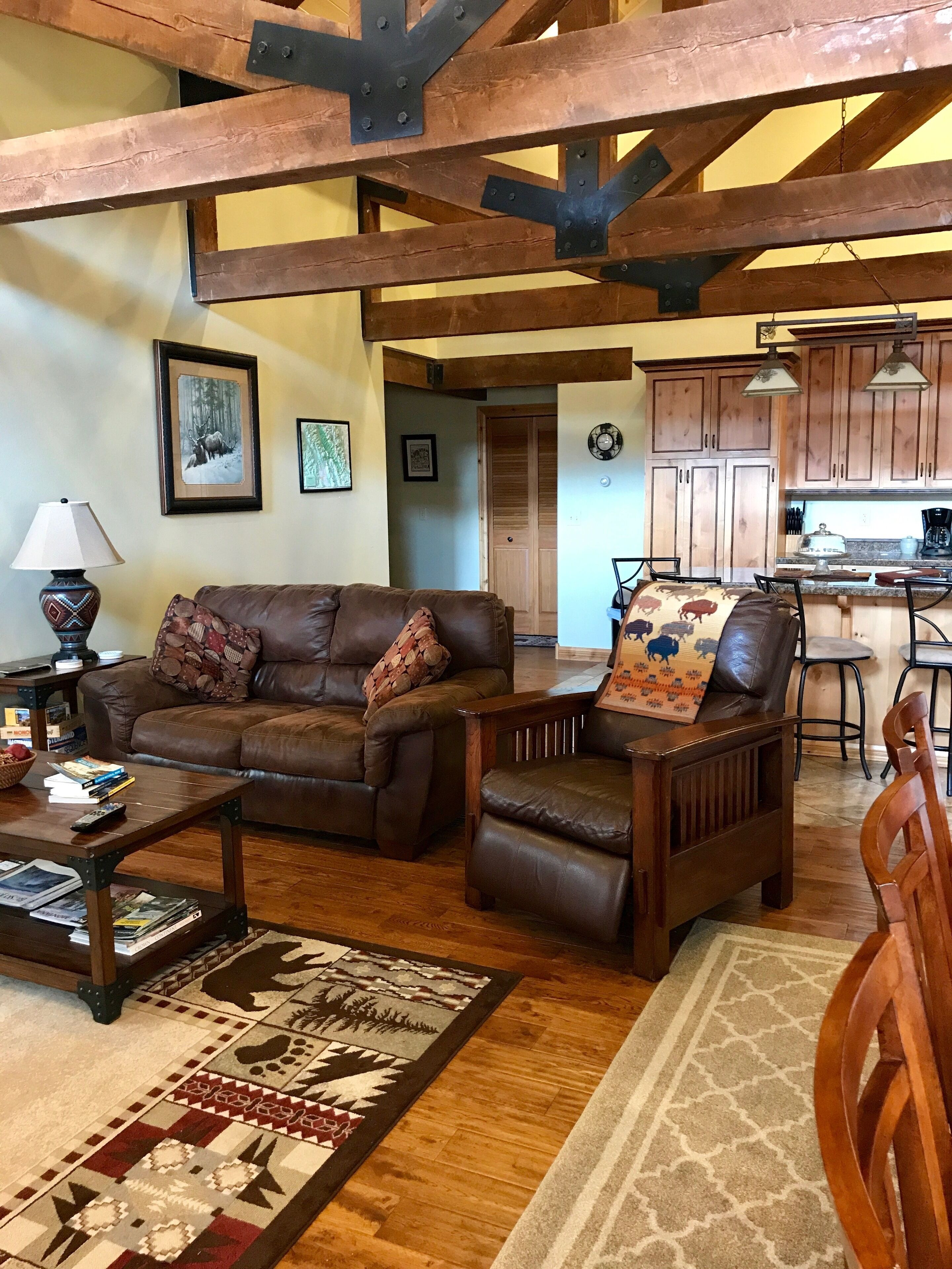 Smart TV, fireplace, DVD player, books