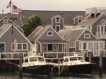 Condo is door/window in center background, behind North Wharf cottages