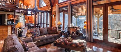 Smart TV, fireplace, ping pong