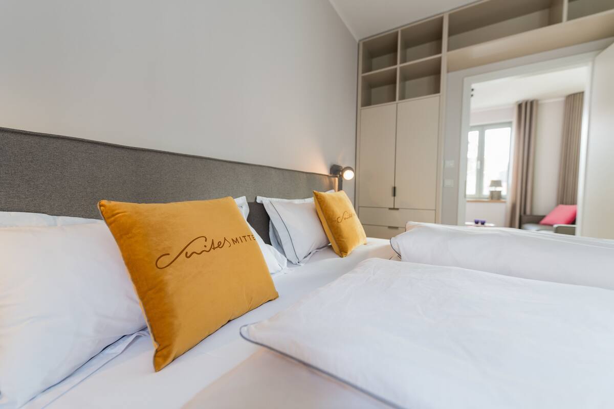 1 svefnherbergi, rúmföt af bestu gerð, rúm með memory foam dýnum
