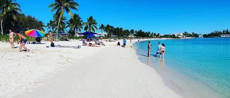 Chaises longues, serviettes de plage