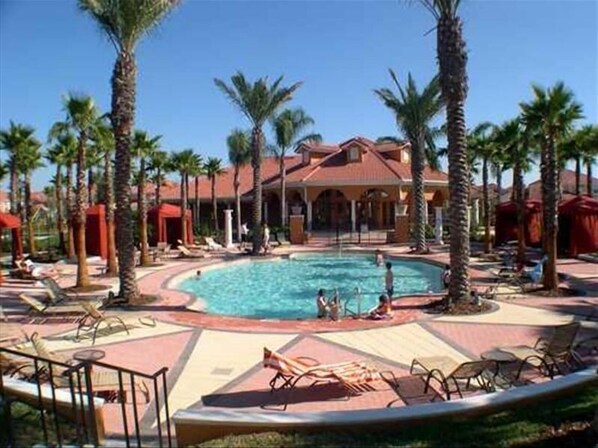 Indoor pool, outdoor pool - Work & Play Here-Gated Resort Villa-5 Masters-Private Pool-Free Wifi-Near Disney (Davenport)