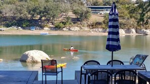 Outdoor dining - Boulderdash Cabin Riverfront retreat! (Bandera)