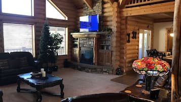 TV, fireplace, video games, DVD player