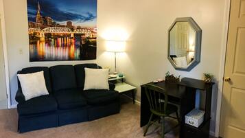 Smart TV, DVD player, books, video library