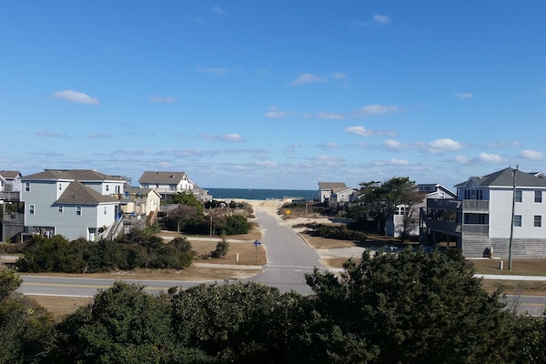 View from the crow's nest. Public beach access across the street.