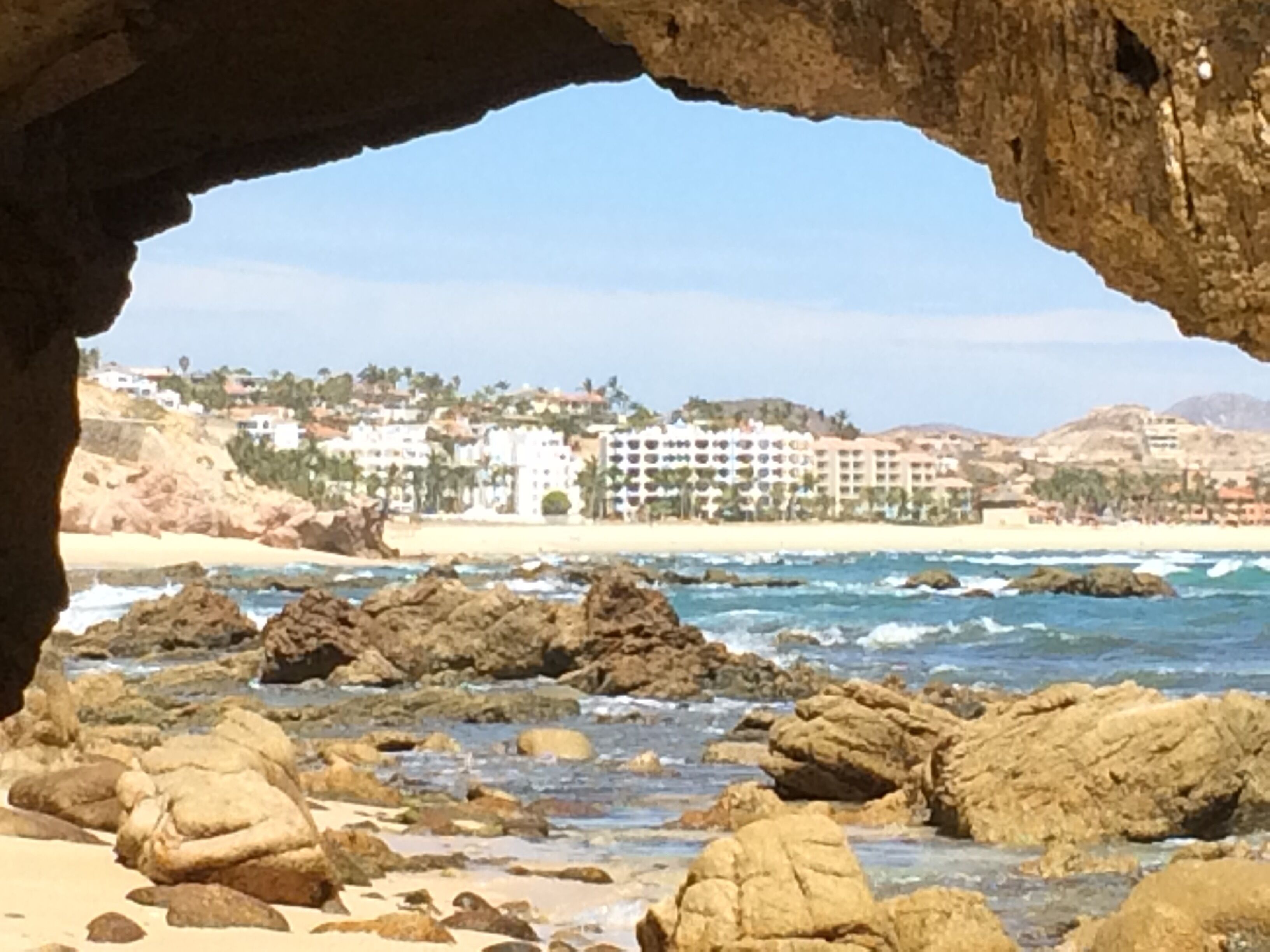 On the beach, sun loungers, beach towels
