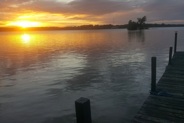Sunset from our private dock. Dock has been renovated.