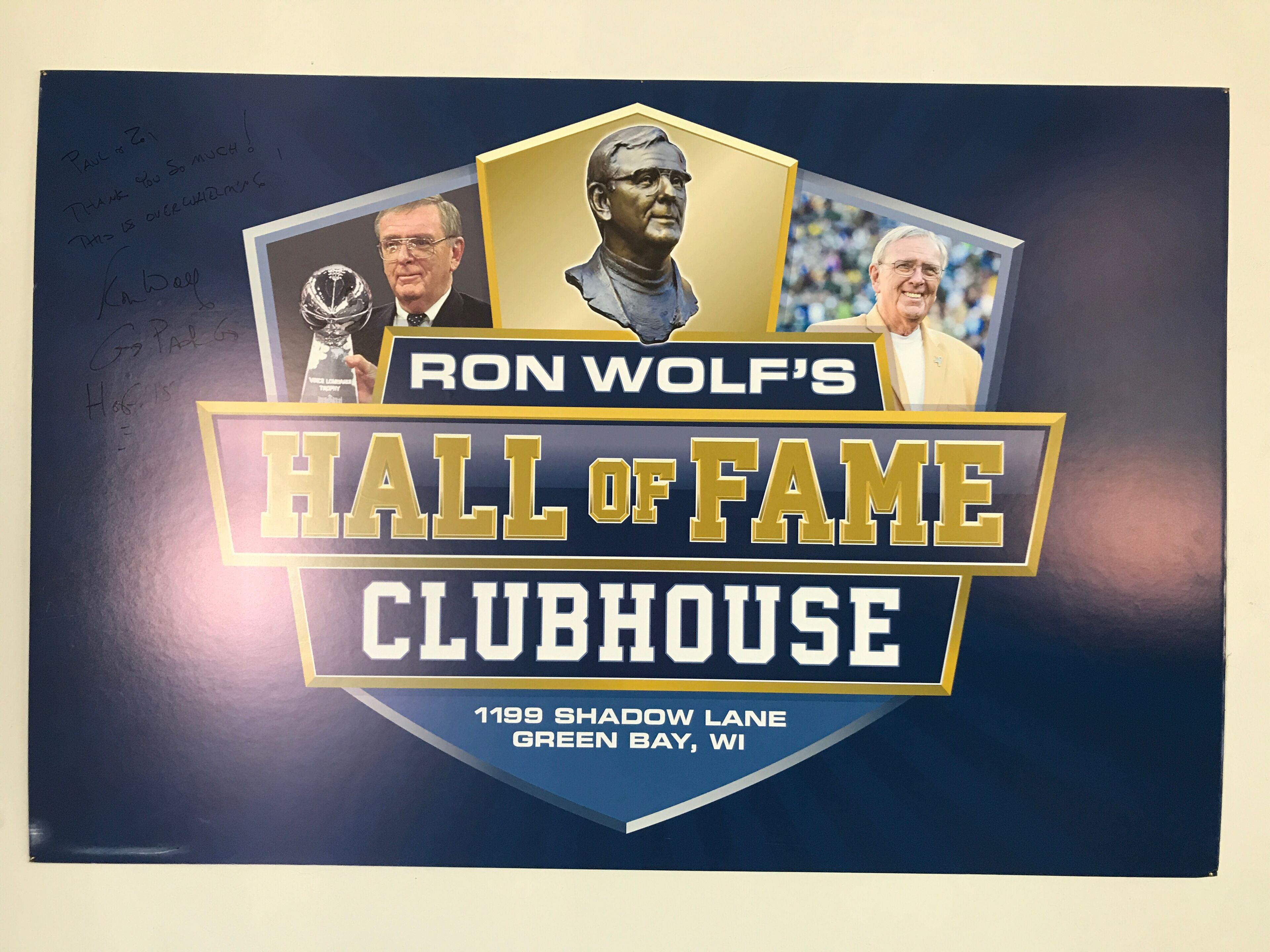 Ron Wolf's Hall of Fame Club House<br>
