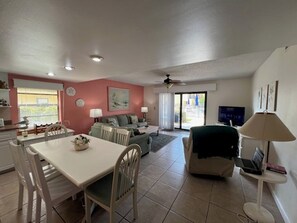 Smart TV, DVD player, books